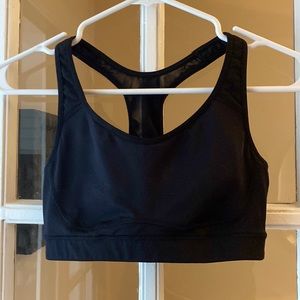 Old Navy black med/high support sports bra, Small, mesh detail on racer back